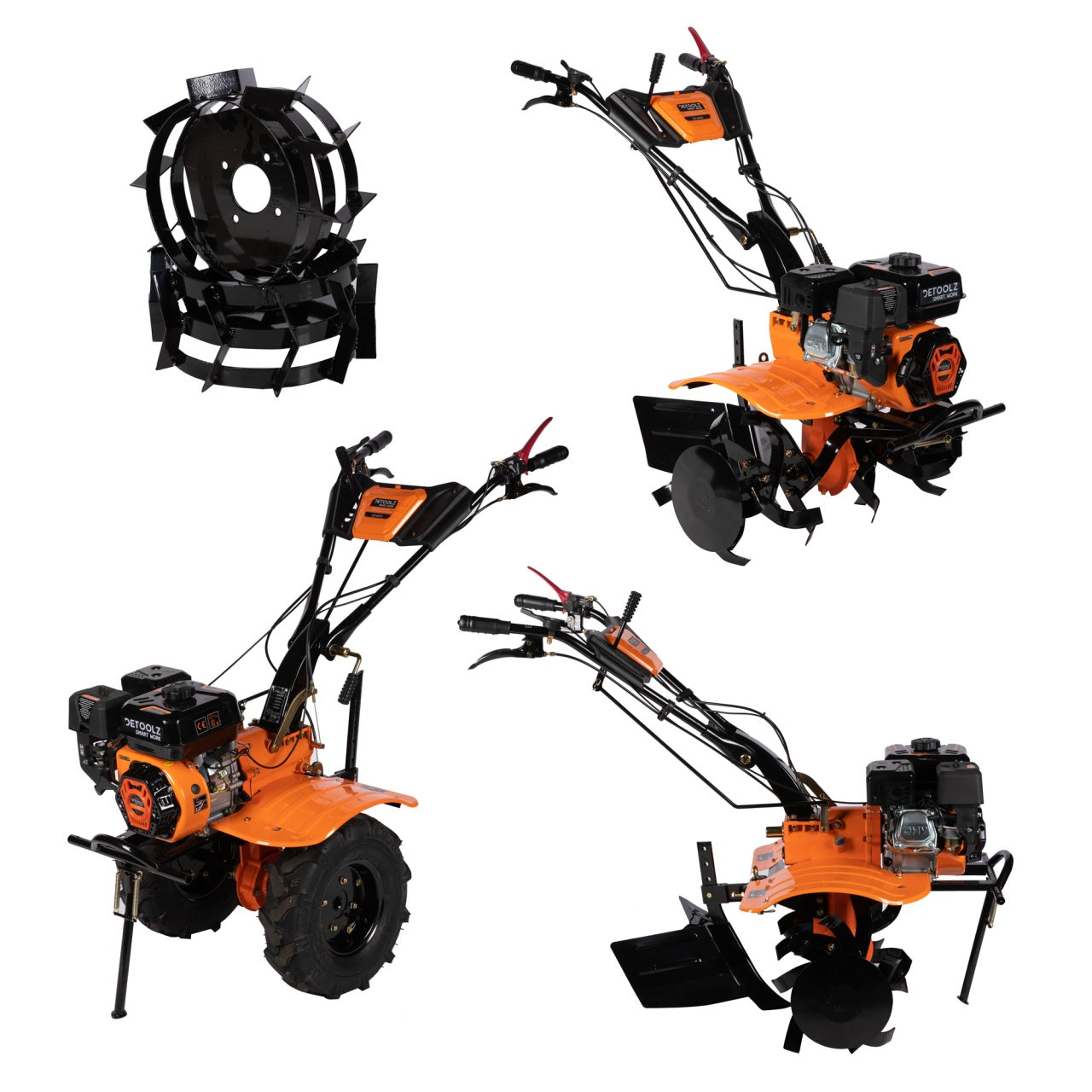 Motocultor 7.5CP, 212CC, rarita ajustabilă, roți metalice, Detoolz DZ-M125