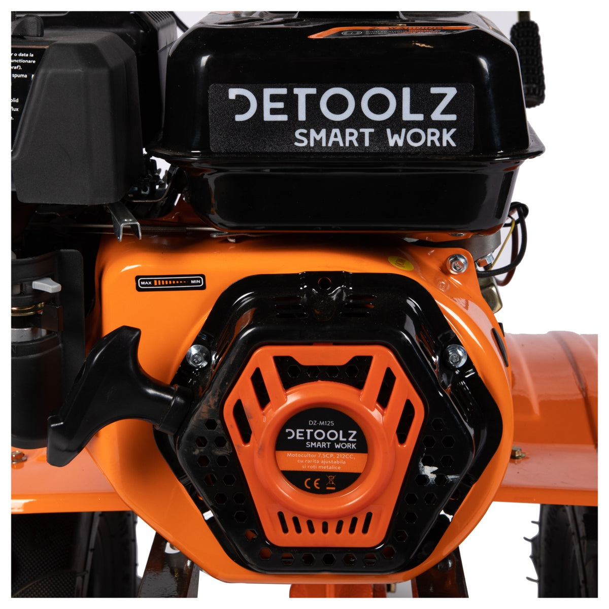 Motocultor 7.5CP, 212CC, rarita ajustabilă, roți metalice, Detoolz DZ-M125