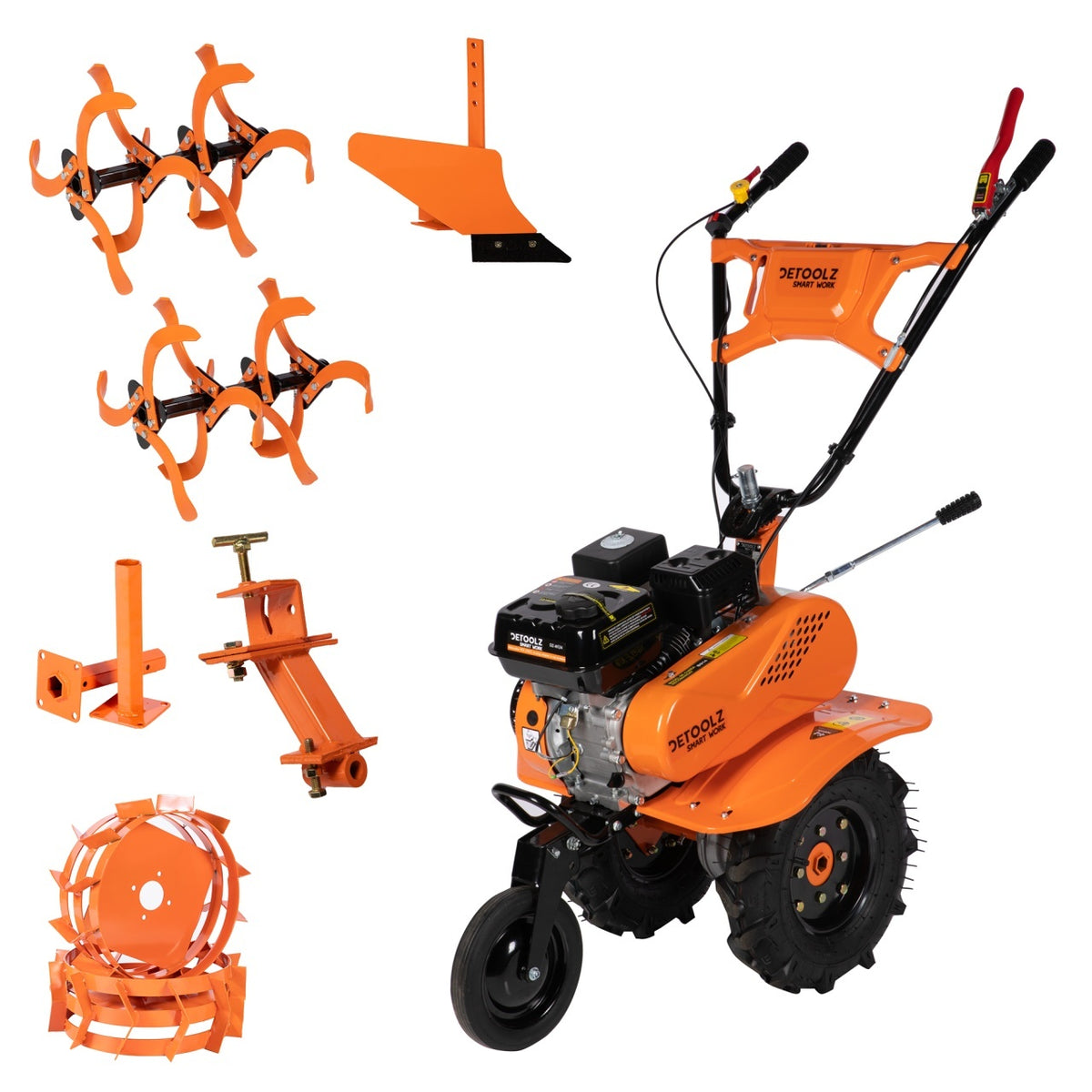 Motocultor 7CP, 212CC, plug, adaptor, roți metalice Detoolz DZ-M124
