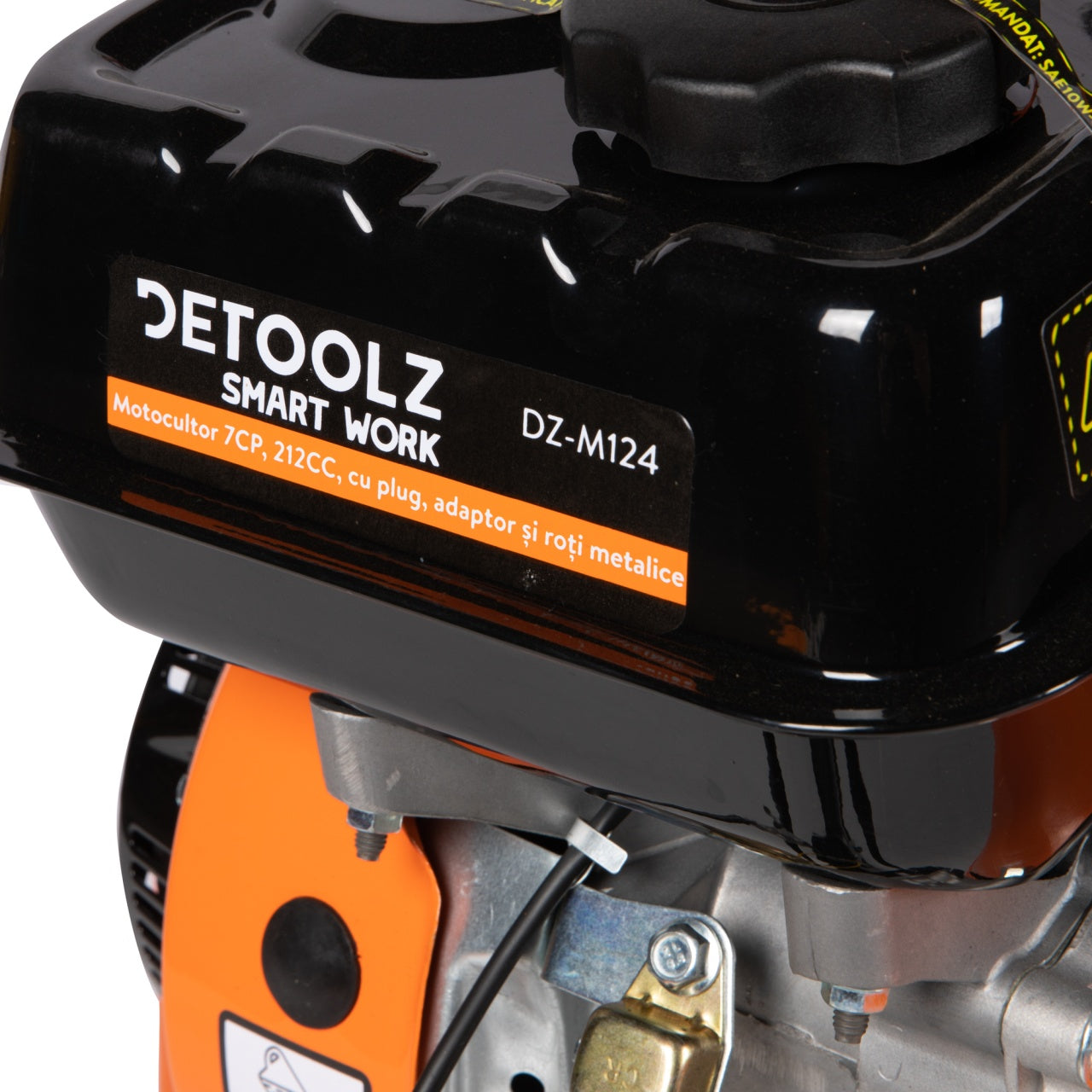 Motocultor 7CP, 212CC, plug, adaptor, roți metalice Detoolz DZ-M124