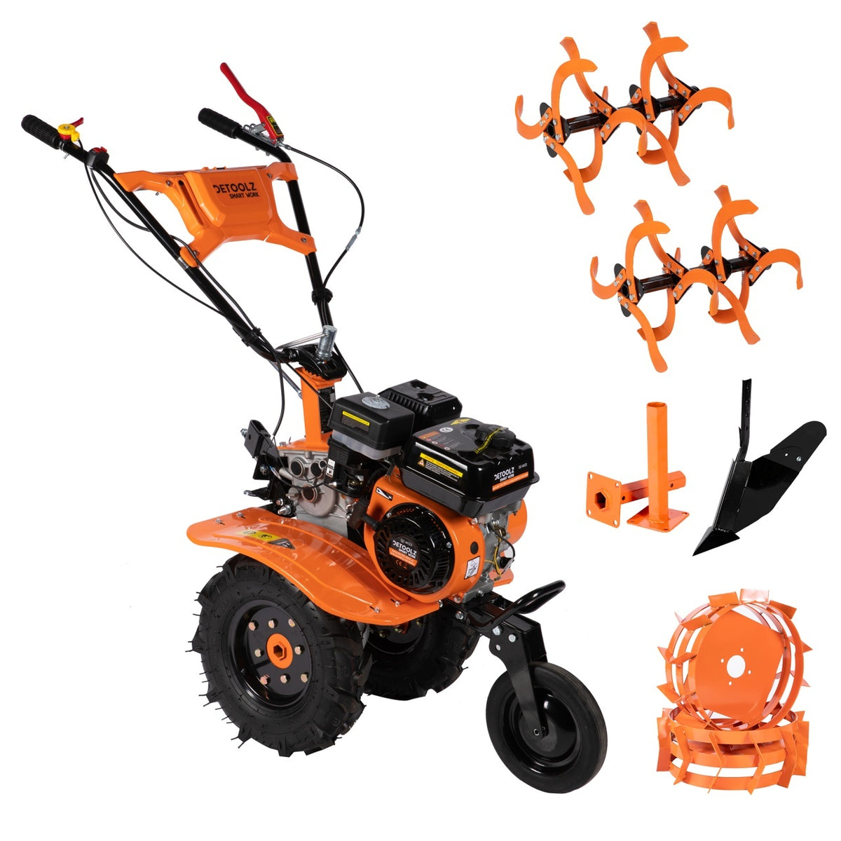 Motocultor 7CP, 212CC cu rarită ajustabilă și roți metalice Detoolz DZ-M123
