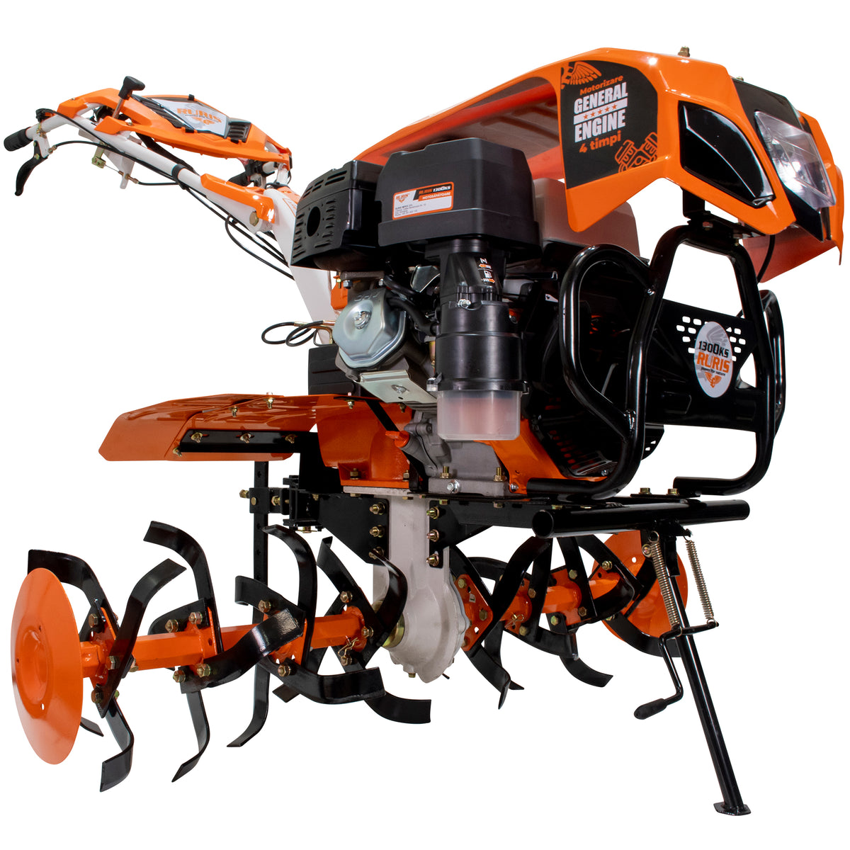 Motocultor RURIS 1300KS + roti cauciuc 5.00-12+plug reversibil rev2+roti metalice 500+set contragreutati 20kg -7