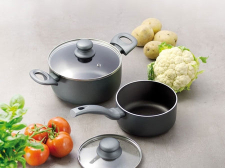 Oală cu capac Ambition Graphite, aluminiu, inveliș ILAG Basic, diferite mărimi 4,7 L 24 cm