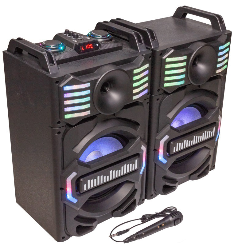 Set 2 Boxe Karaoke 1 Activ + 1 Pasiv 10"/25cm 350w Rms Bt/sd/aux