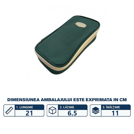 Penar borsetă, 2 fermoare, 21×6,5×11 cm - S-COOL / OFFISHOP