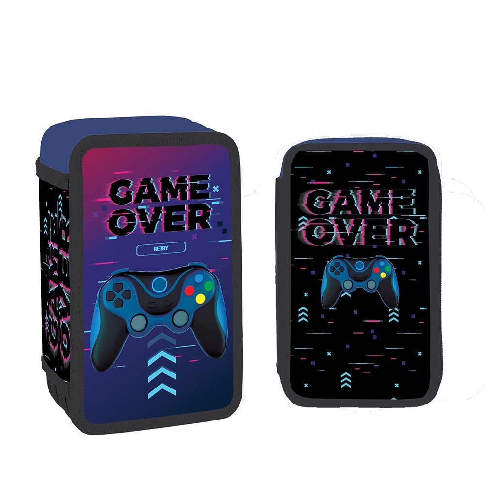 Penar echipat cu 3 fermoare și 39 piese Game Over - S-COOL / OFFISHOP SC3289