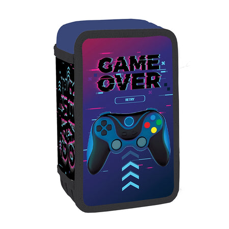 Penar echipat cu 3 fermoare și 39 piese Game Over - S-COOL / OFFISHOP SC3289
