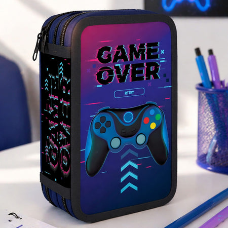 Penar echipat cu 3 fermoare și 39 piese Game Over - S-COOL / OFFISHOP SC3289