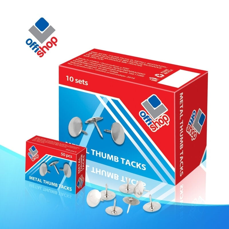 Pioneze metalice 50 buc/set pentru birou și școală OF005 S-COOL / OFFISHOP