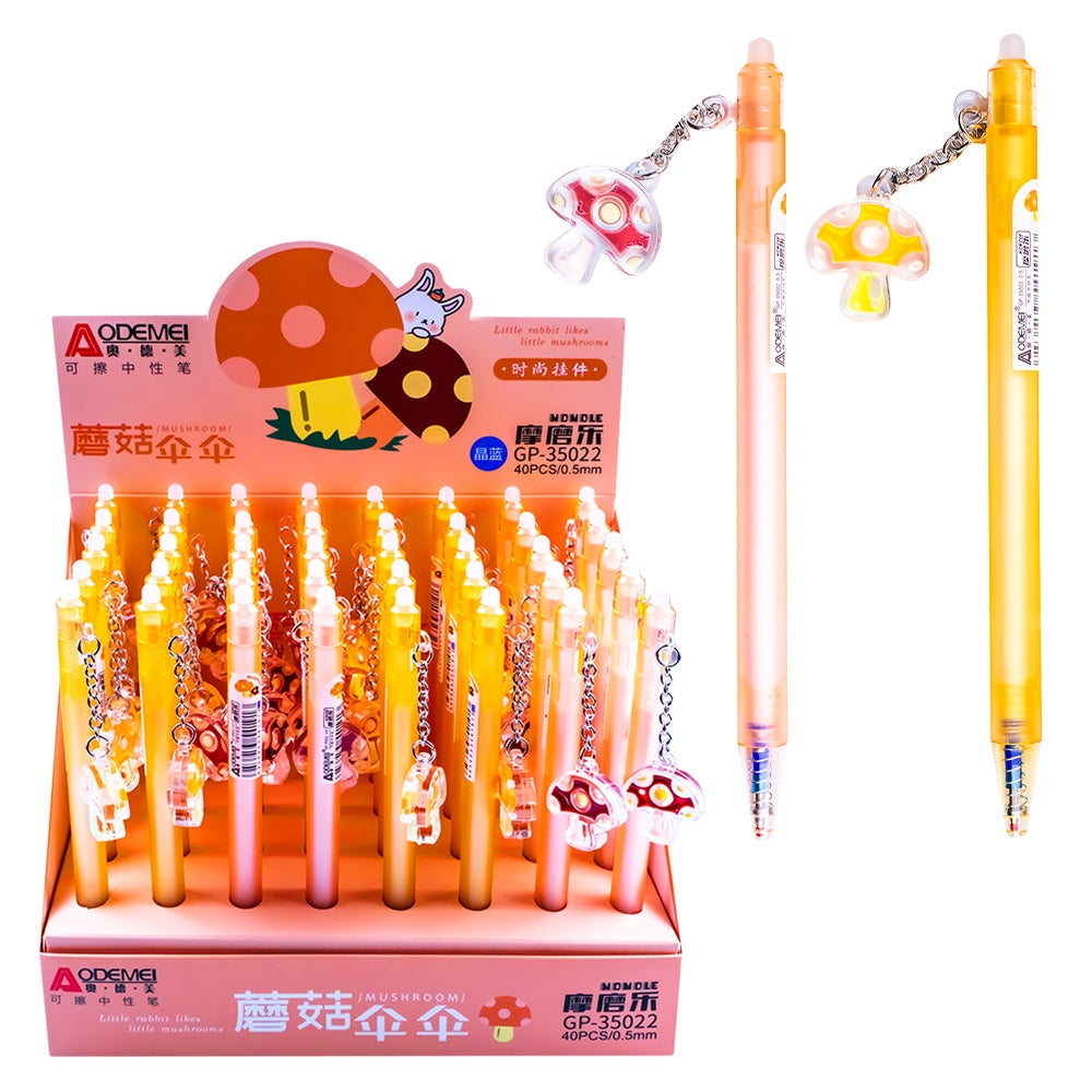 Set de 40 pixuri cu cerneală termosensibilă 0,5 mm și breloc ciupercuță GP-35022