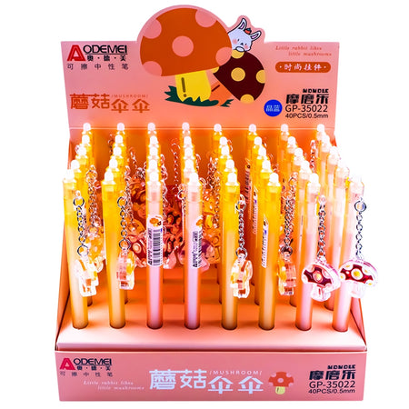 Set de 40 pixuri cu cerneală termosensibilă 0,5 mm și breloc ciupercuță GP-35022