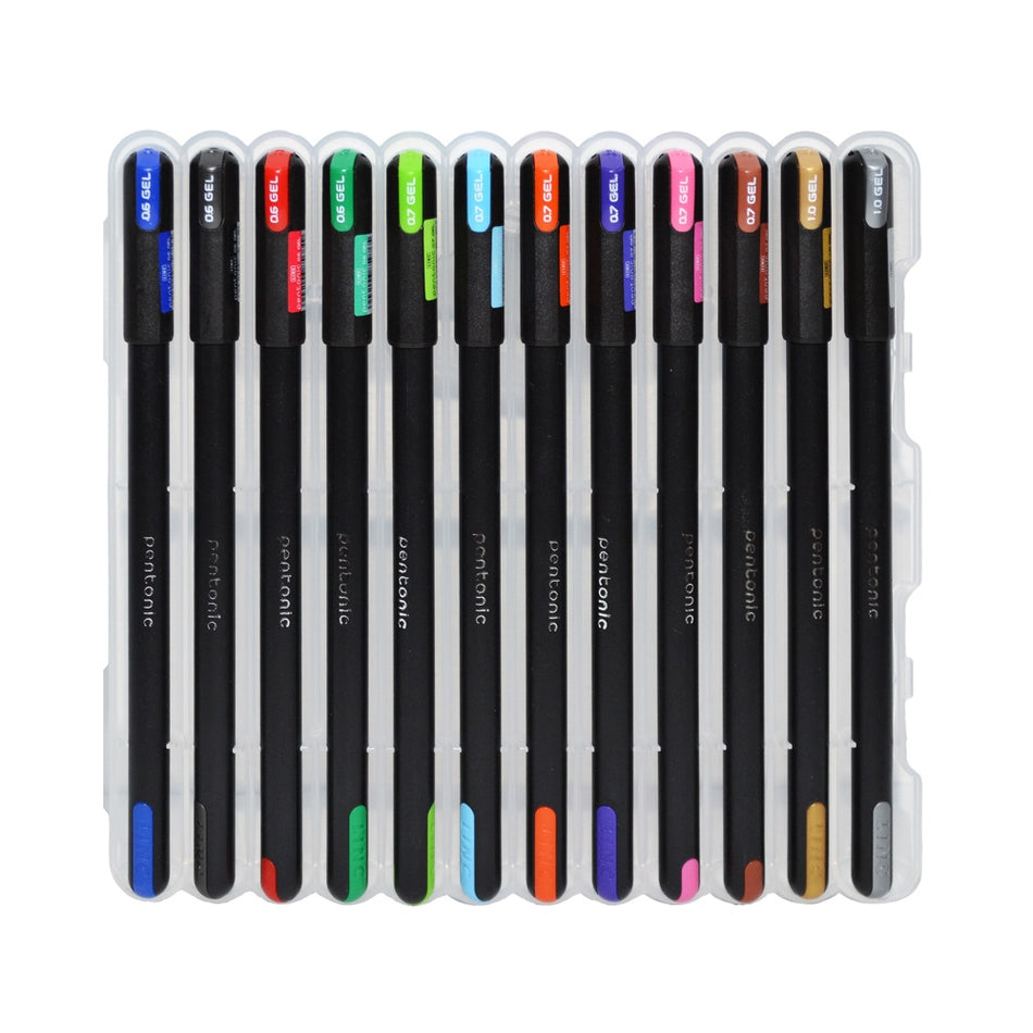 Pixuri gel 12 culori Pentonic, LINC, set 0.6-1 mm, 856SET