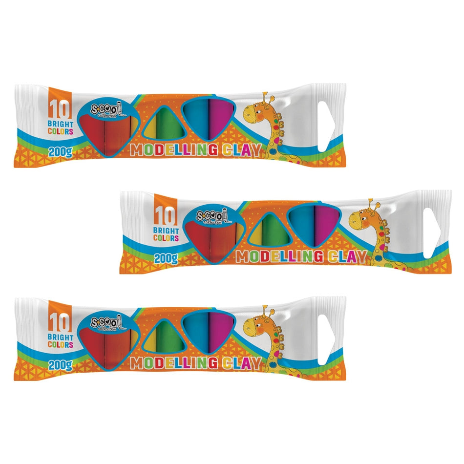 Plastilină set 10 culori 200 g pentru copii S-COOL / OFFISHOP SC960