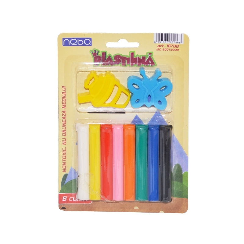 Plastilina 8 Culori+Forme/Blister 16786 Nebo