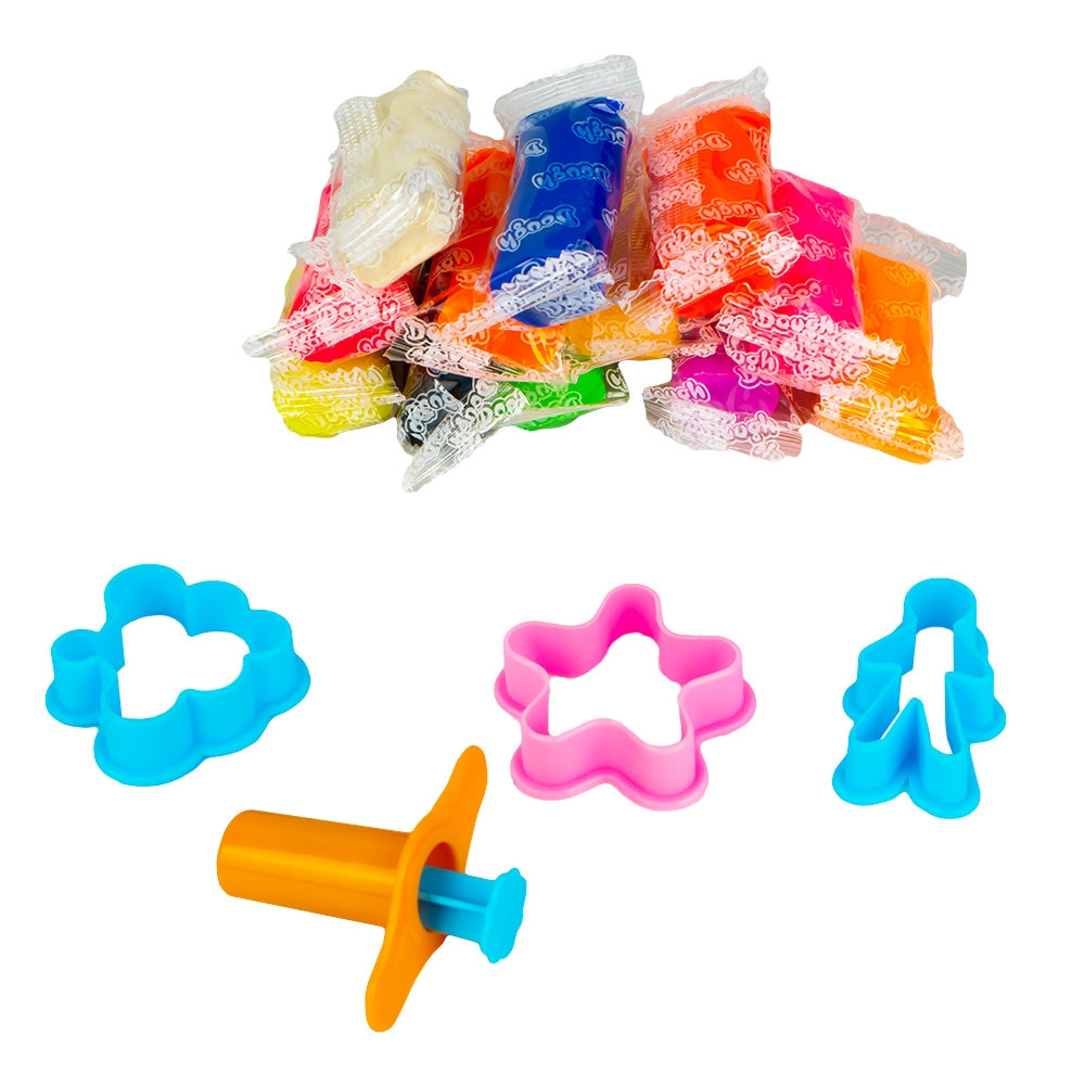 Plastilină Vacuță cu 12 culori și ustensile modelaj, copii, NEBO 16777