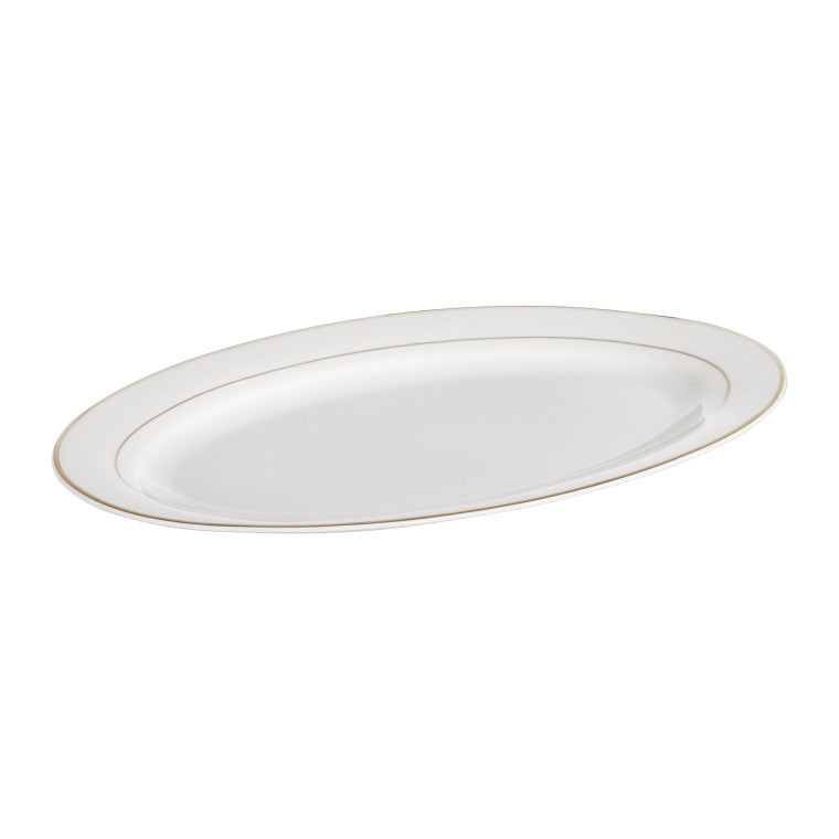 Platou oval Aura Gold din porțelan elegant Ambition