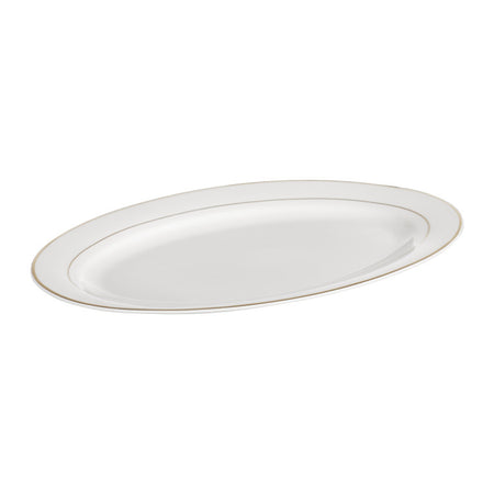 Platou oval Aura Gold din porțelan elegant Ambition
