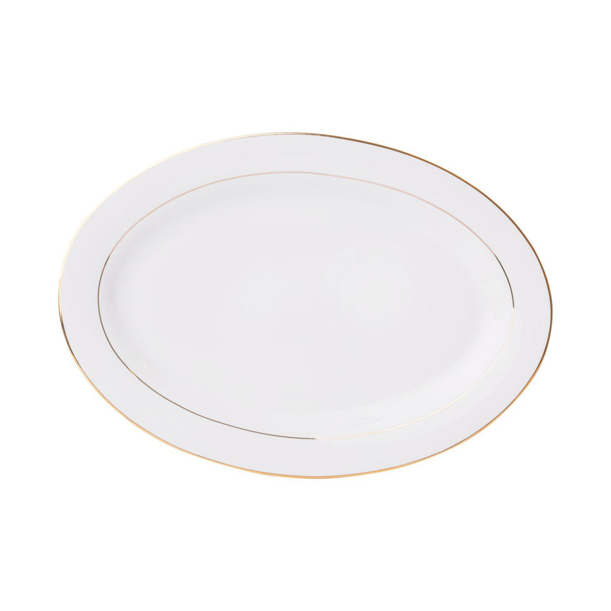 Platou oval Aura Gold din porțelan elegant Ambition