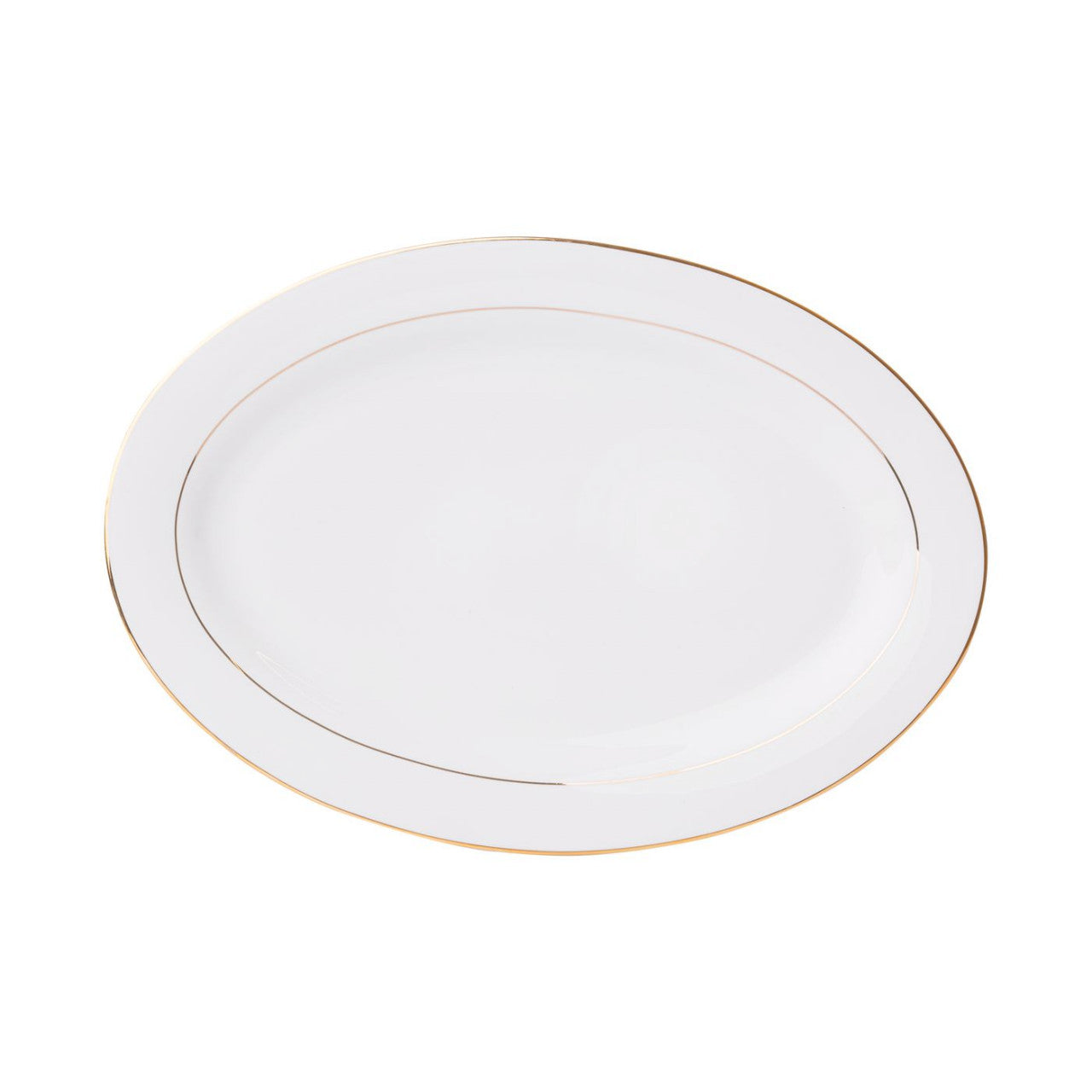 Platou oval Aura Gold din porțelan elegant Ambition