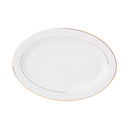 Platou oval Aura Gold din porțelan elegant Ambition