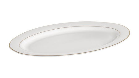 Platou oval Aura Gold din porțelan elegant Ambition