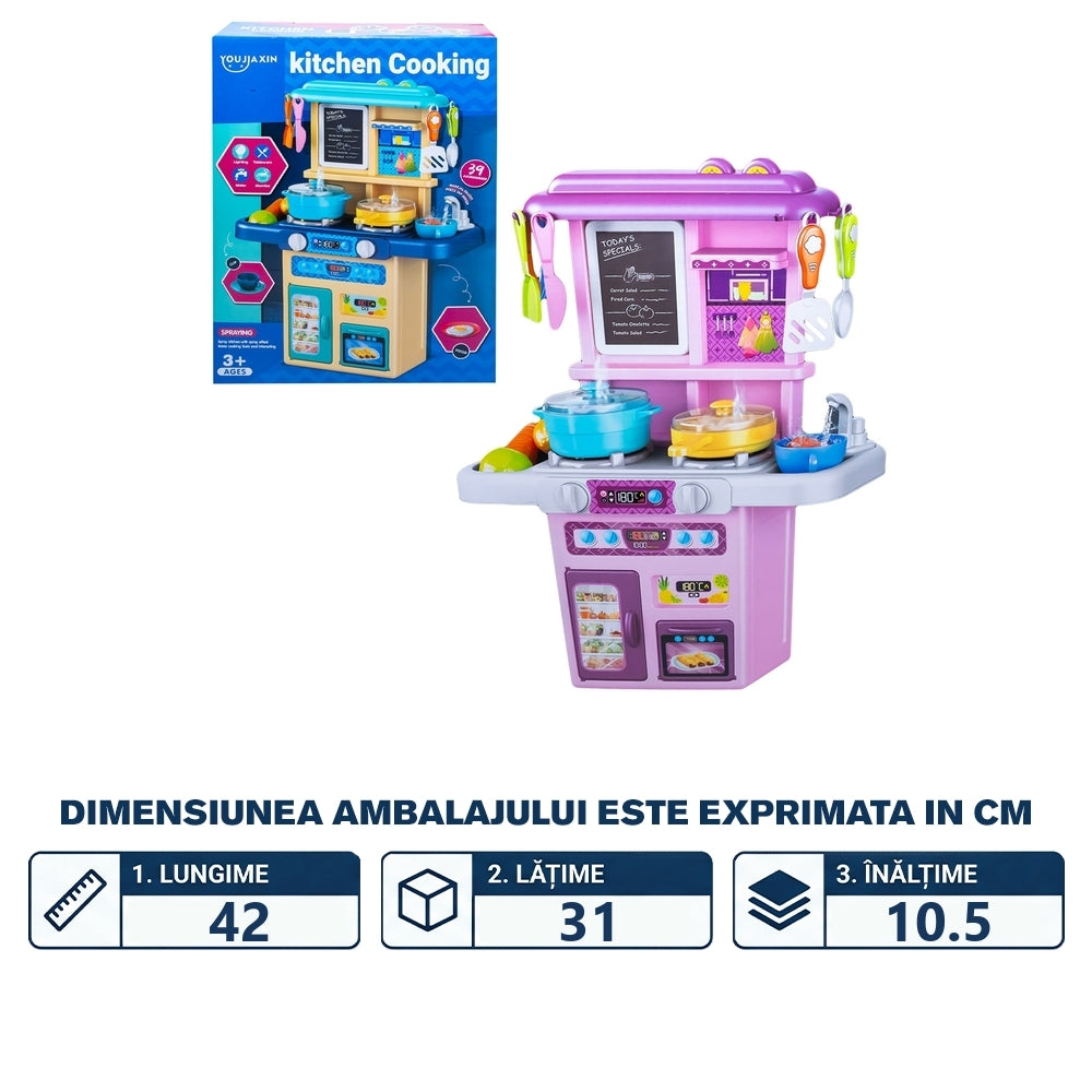 Set bucătărie pentru copii, plastic, 39×16,5×55 cm 678-721A