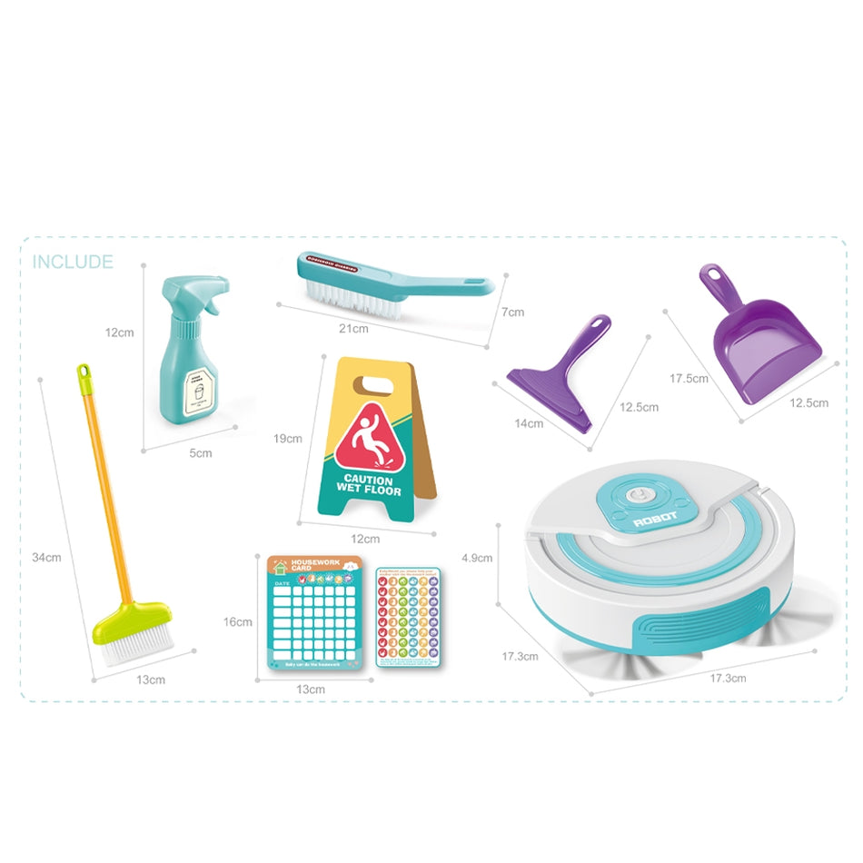 Play set Curatenie - Aspirator robot + accesorii, 8 piese/set