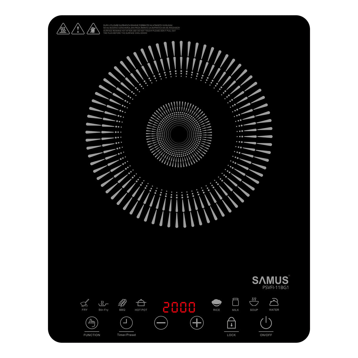 Plita Electrica Vitroceramica Cu Inductie Samus, 2000 W, 1 Arzator