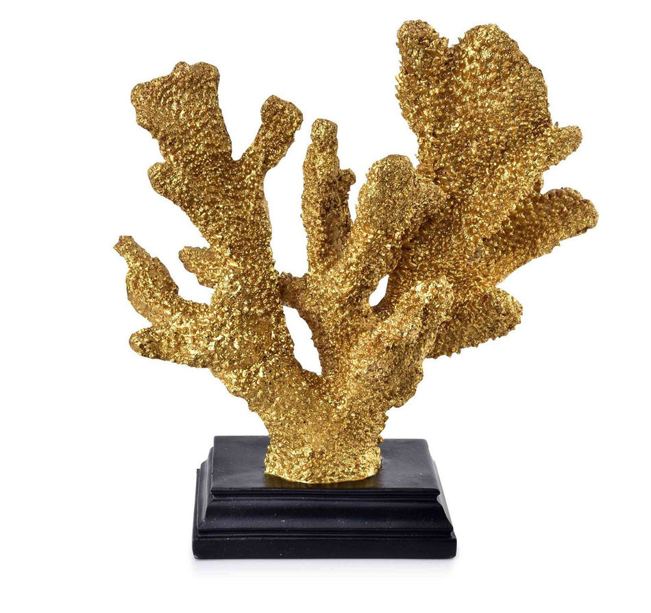 Samoa Coral Gold Figura Pe Piedestal 22,6x12,4x25cm
