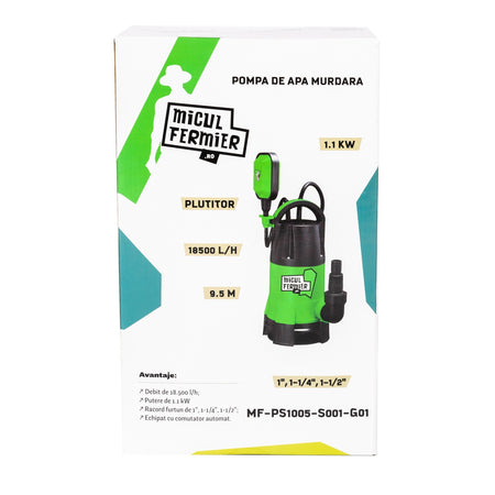 Pompa apă murdară cu plutitor, 1.1 kW, debit maxim 18500 l/h, 9.5 m MF-PS1005-S001-G01