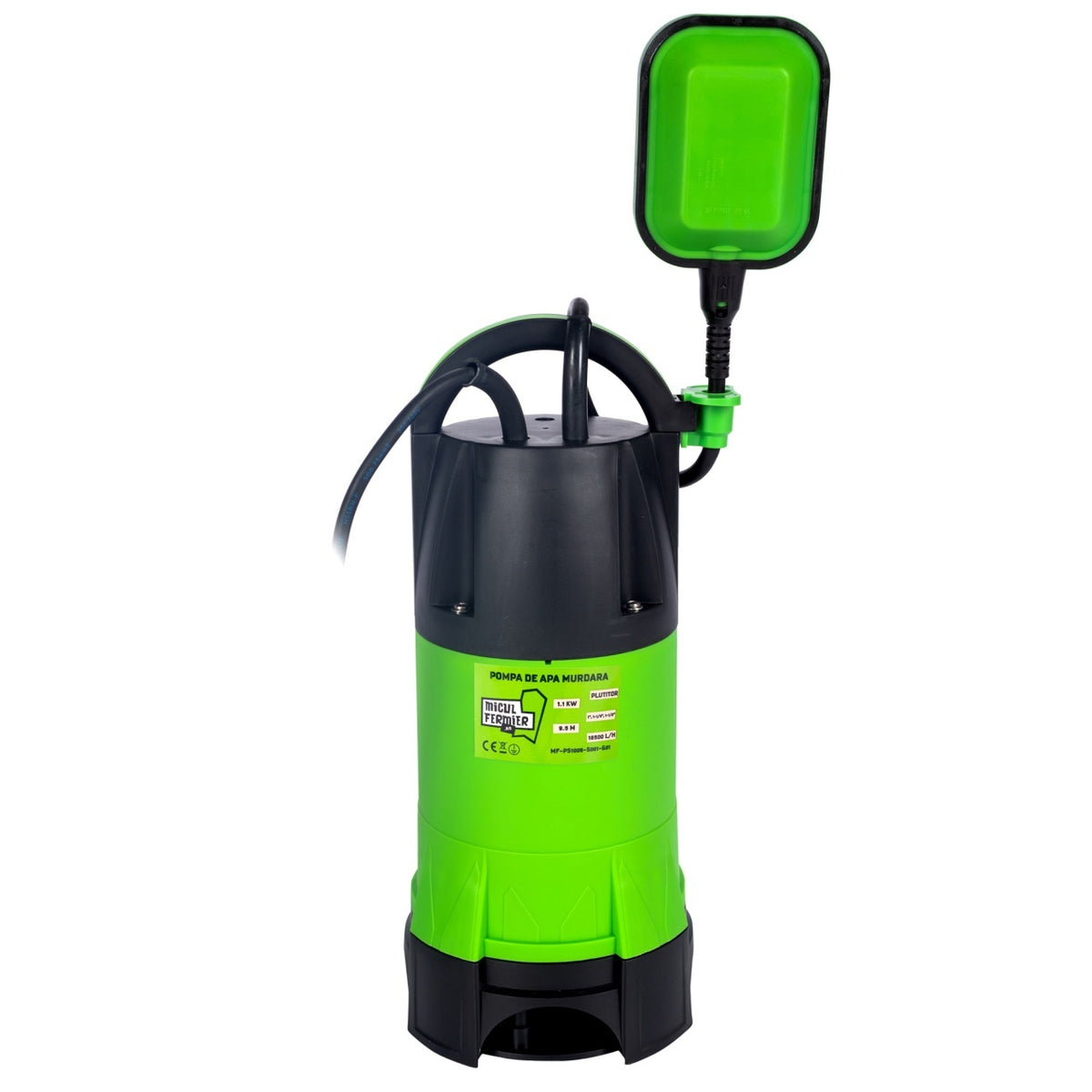 Pompa apă murdară cu plutitor, 1.1 kW, debit maxim 18500 l/h, 9.5 m MF-PS1005-S001-G01