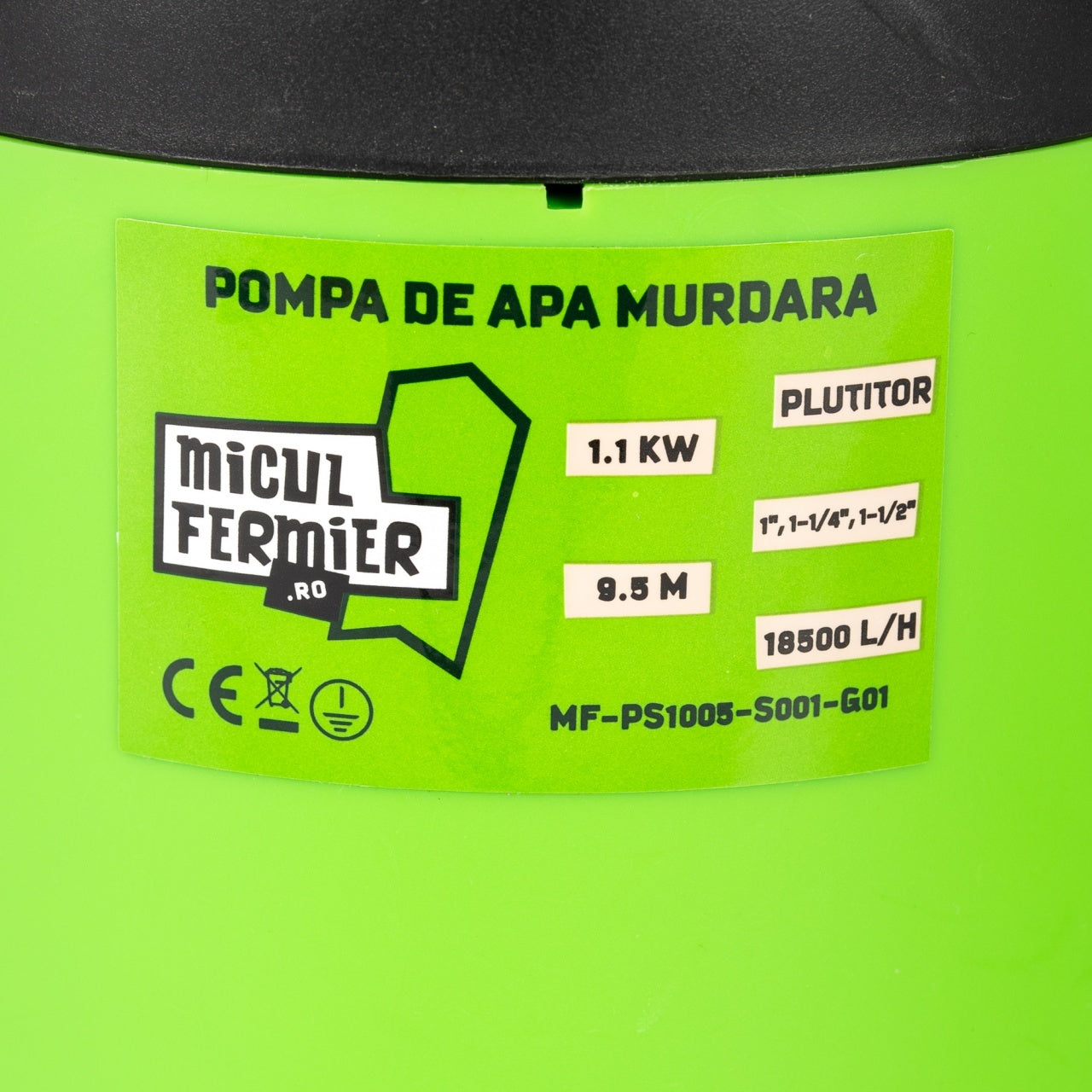 Pompa apă murdară cu plutitor, 1.1 kW, debit maxim 18500 l/h, 9.5 m MF-PS1005-S001-G01