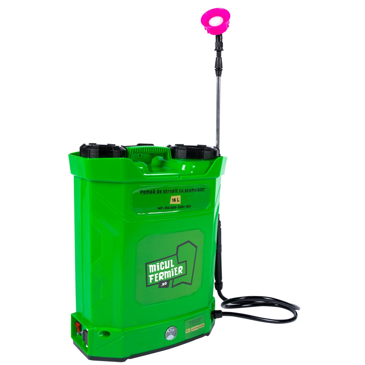 Pompa de stropit cu acumulator 16 l cu suport lombar Micul Fermier MF-PA1006-S001-G01