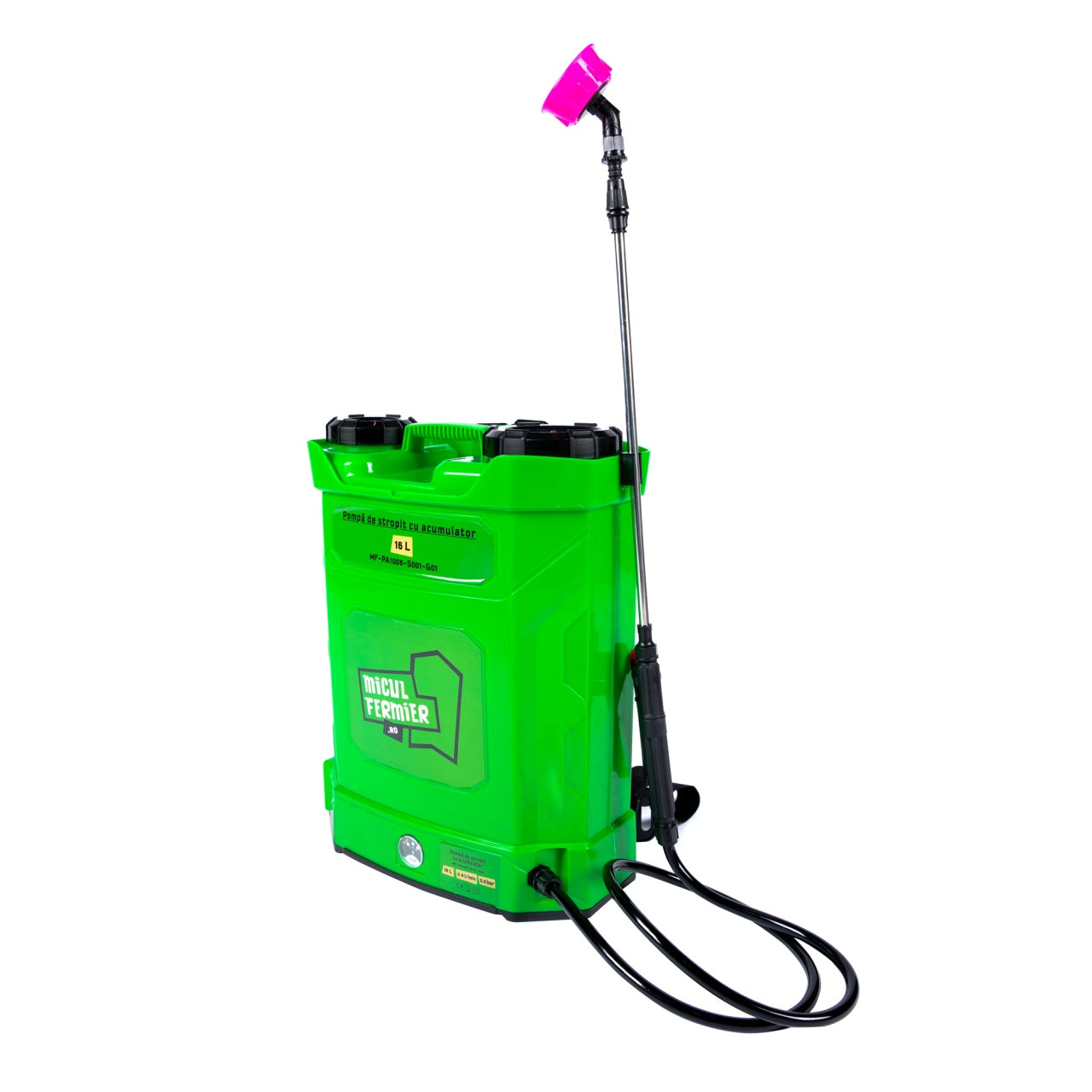 Pompa de stropit cu acumulator 16 l cu suport lombar Micul Fermier MF-PA1006-S001-G01