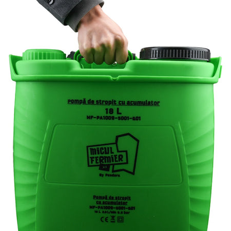 Pompa de stropit 18L cu acumulator, lance telescopică, Micul Fermier MF-PA1009-S001-G01