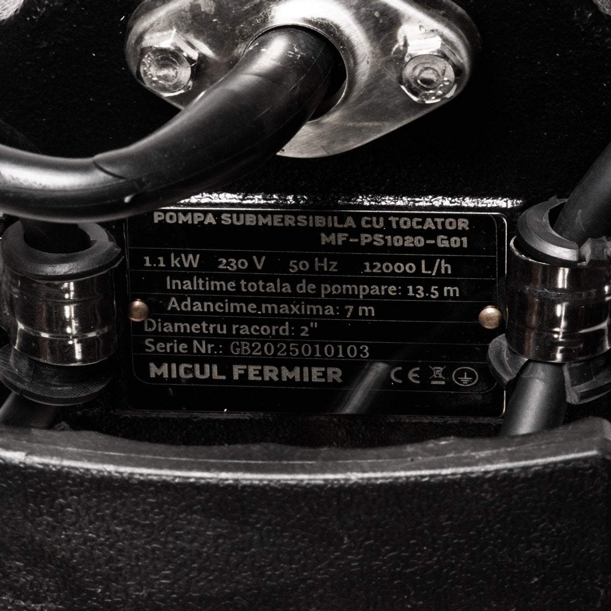 Pompa submersibilă 1,1 kW 12.000 l/h H13,5 m cu tocător Micul Fermier MF-PS1020-G01