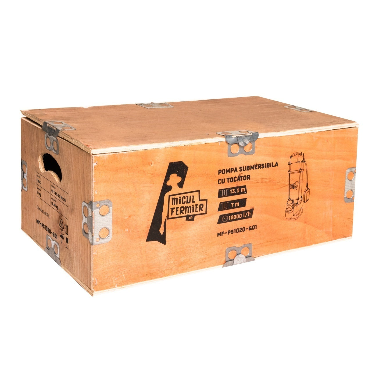 Pompa submersibilă 1,1 kW 12.000 l/h H13,5 m cu tocător Micul Fermier MF-PS1020-G01