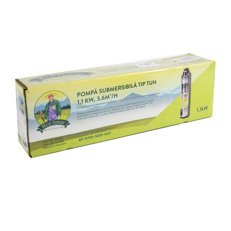 Pompa submersibilă cu șurub, 1.1 kW, 3600 l/h, 80 m pompare, snec, Micul Fermier GF-0705-S001-G02
