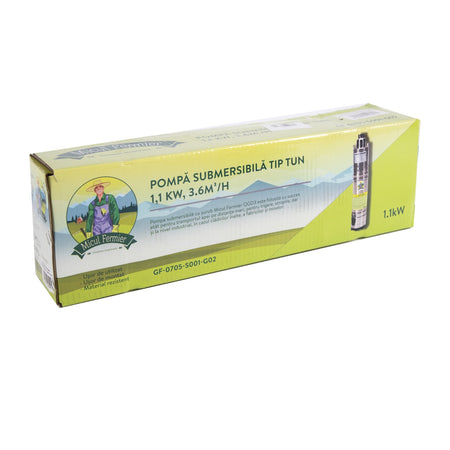 Pompa submersibilă cu șurub, 1.1 kW, 3600 l/h, 80 m pompare, snec, Micul Fermier GF-0705-S001-G02