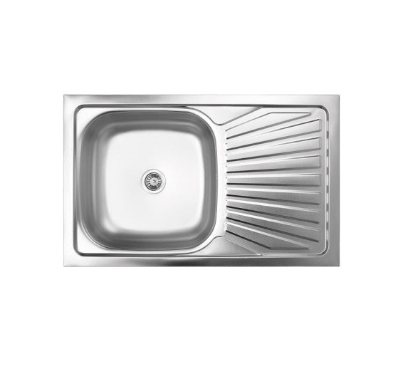 Chiuveta De Otel 1 Bol Cu Scurgere  80 X 50 X 15 Cm Neted  Inclus Cu Sifonul