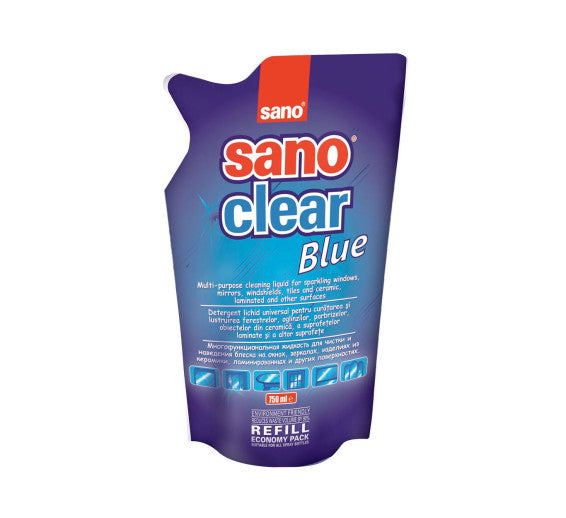 Solutie Pentru Curatat Geamuri Rezerva Sano Clear Blue 750ml