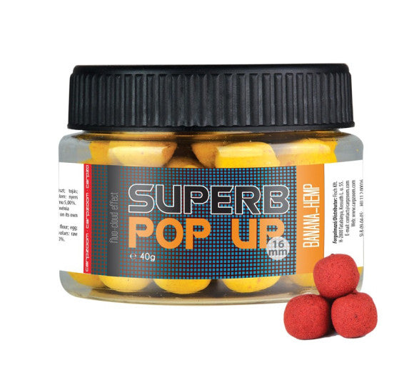 Pop Up Boilies Superb 16mm 40gr Banana-Hemp