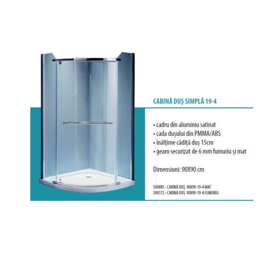 Cabina Dus  90x90-19-4 Mat