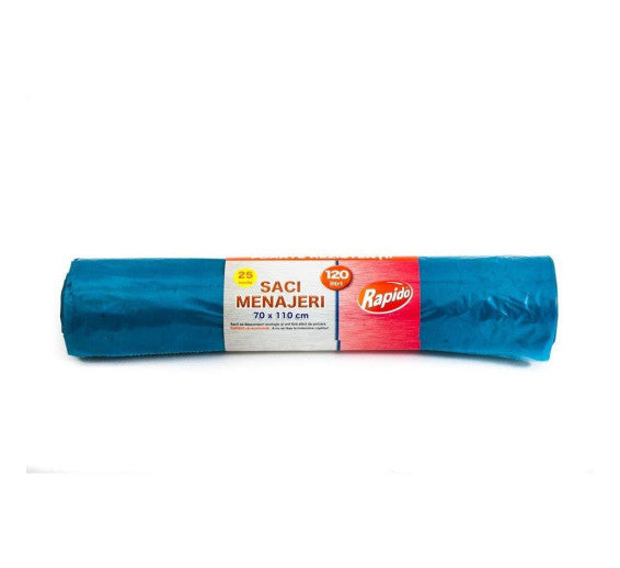 Saci Menajeri, 120l /25 Albastru Rapido,  Hdpe