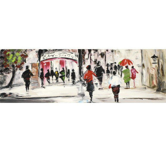 Tablou Pictat Manual Street Life, 50x150cm