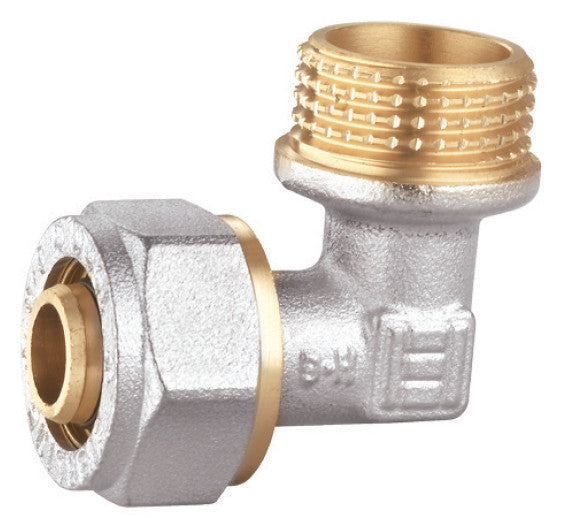 Cot alamă pres pentru țeavă PEX-AL 16 x 1/2"