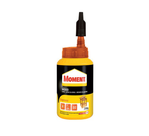 Adeziv pentru lemn, Moment Wood Express, interior, alb, 250 g