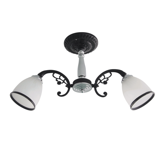 Lustra Flavum Crom+ Negru+alb 2x E27 60w