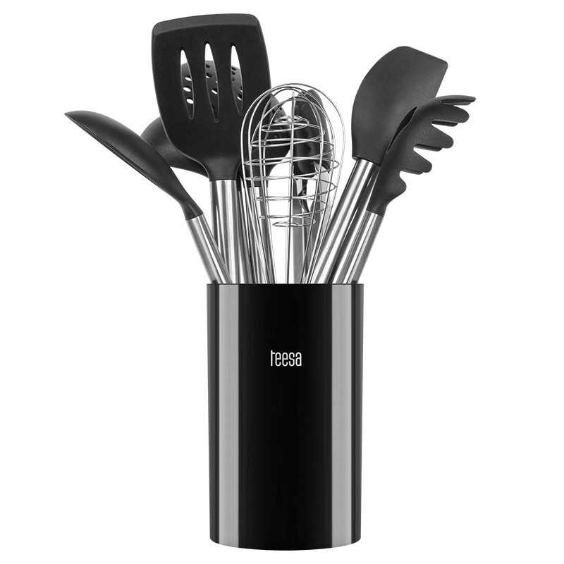 Set Ustensile Bucatarie Teesa Inox+silicon