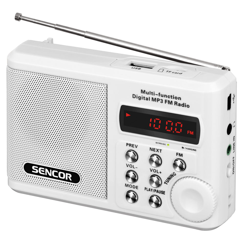 Radio Portabil Micro Sd Alb Sencor